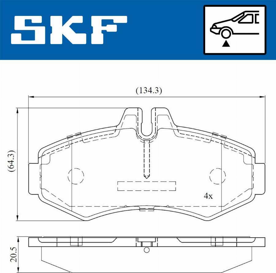 SKF VKBP 80412 - Гальмівні колодки, дискові гальма autocars.com.ua