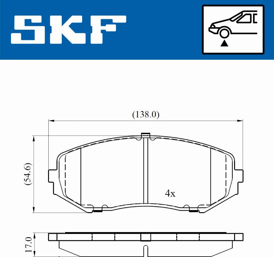 SKF VKBP 80417 A - Гальмівні колодки, дискові гальма autocars.com.ua