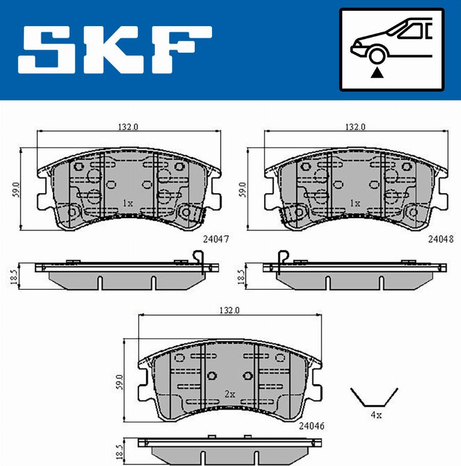 SKF VKBP 80421 A - Гальмівні колодки, дискові гальма autocars.com.ua