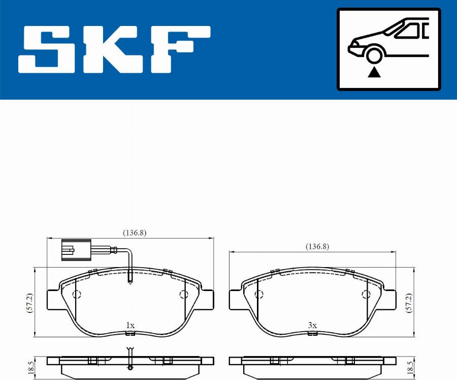 SKF VKBP 80427 E - Гальмівні колодки, дискові гальма autocars.com.ua