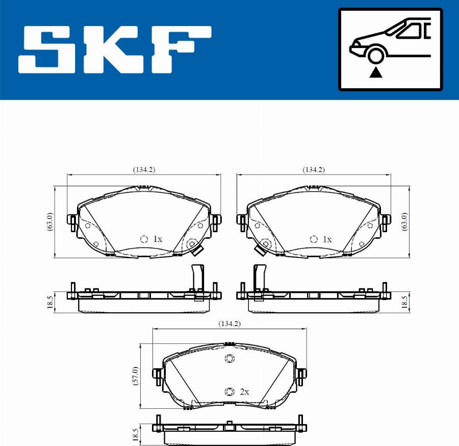 SKF VKBP 80429 A - Гальмівні колодки, дискові гальма autocars.com.ua