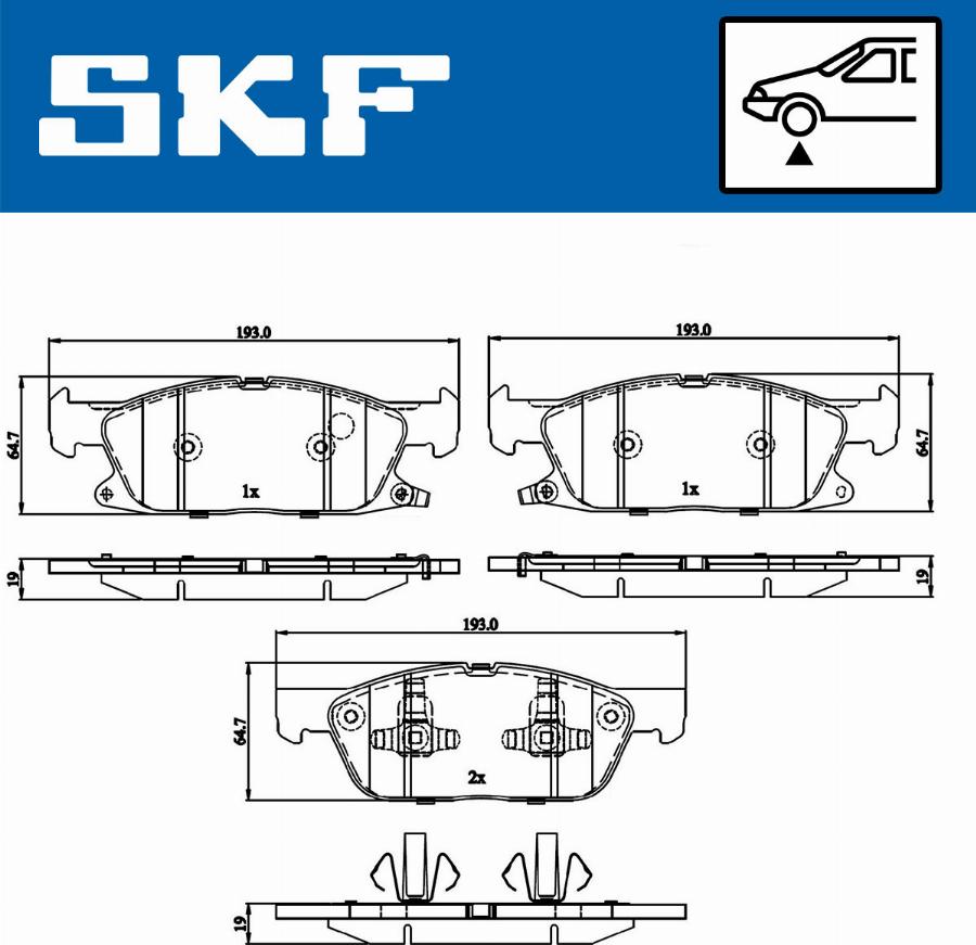 SKF VKBP 80433 A - Гальмівні колодки, дискові гальма autocars.com.ua