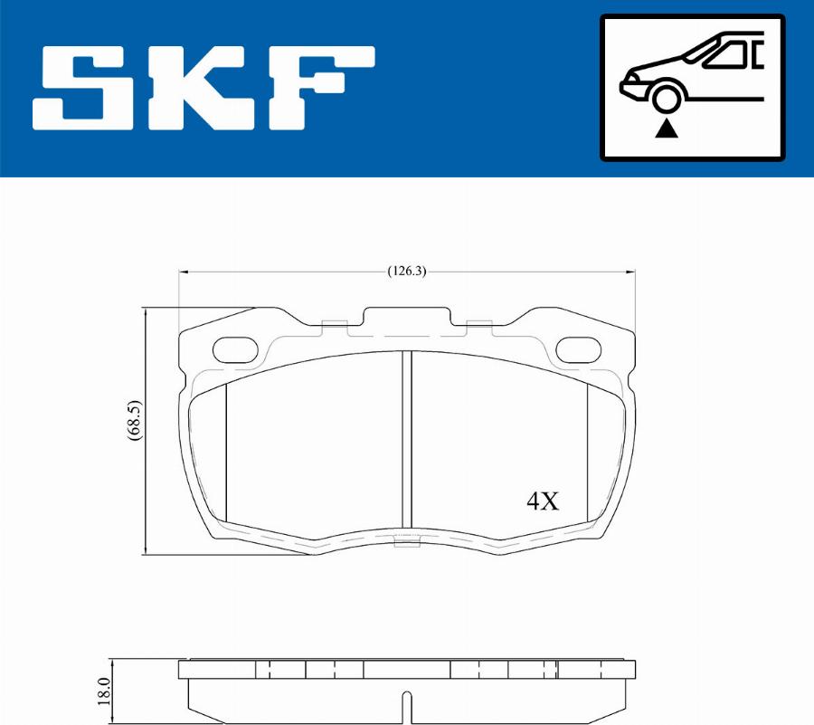 SKF VKBP 80435 - Гальмівні колодки, дискові гальма autocars.com.ua