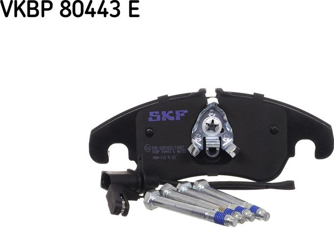 SKF VKBP 80443 E - Гальмівні колодки, дискові гальма autocars.com.ua