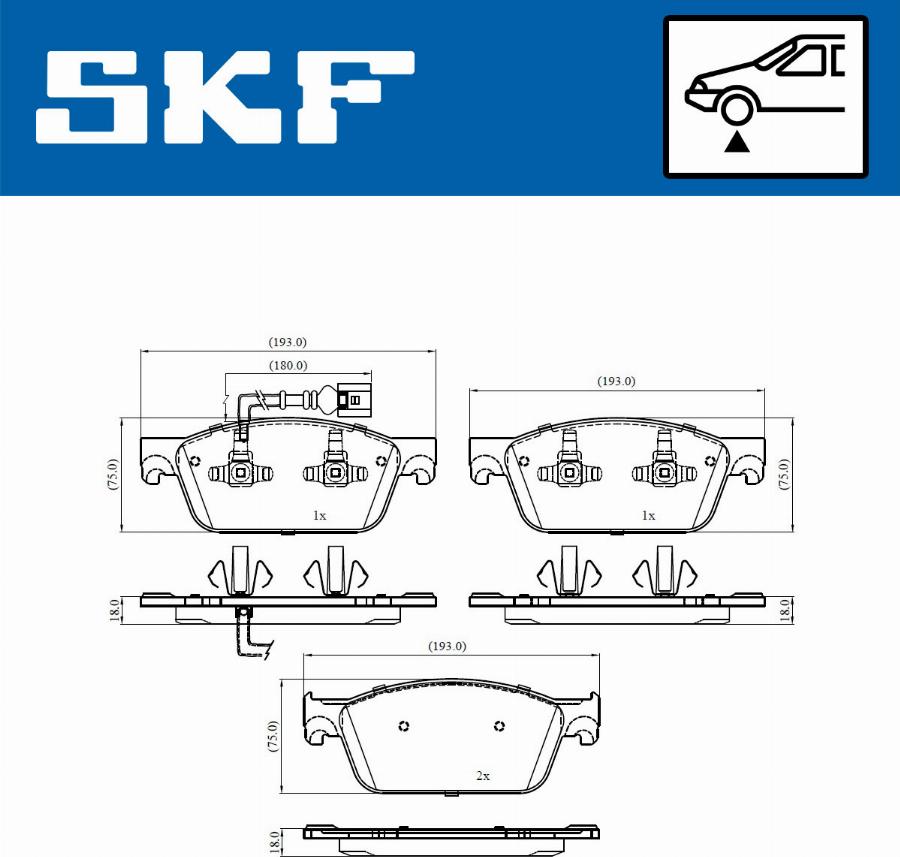 SKF VKBP 80445 E - Гальмівні колодки, дискові гальма autocars.com.ua
