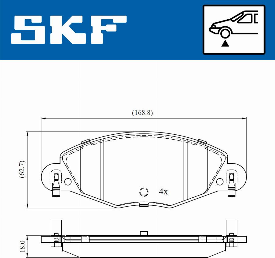 SKF VKBP 80447 E - Тормозные колодки, дисковые, комплект avtokuzovplus.com.ua