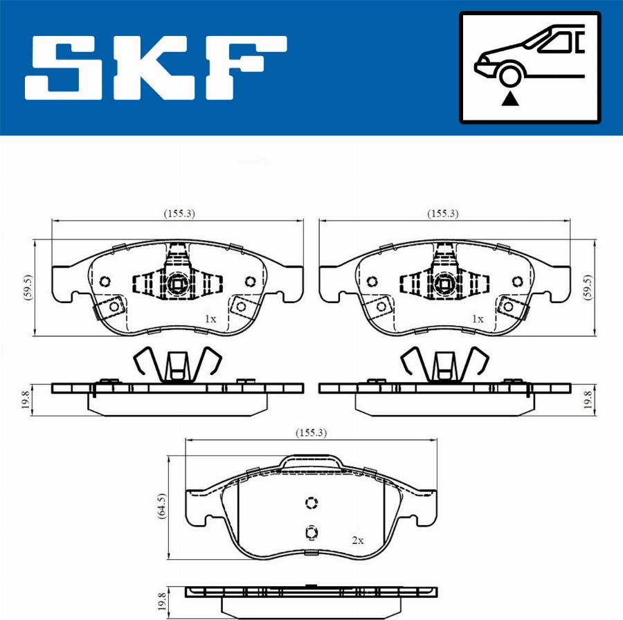 SKF VKBP 80448 A - Тормозные колодки, дисковые, комплект avtokuzovplus.com.ua