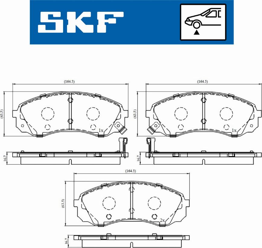 SKF VKBP 80454 A - Гальмівні колодки, дискові гальма autocars.com.ua