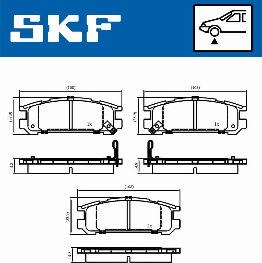 SKF VKBP 80457 - Гальмівні колодки, дискові гальма autocars.com.ua
