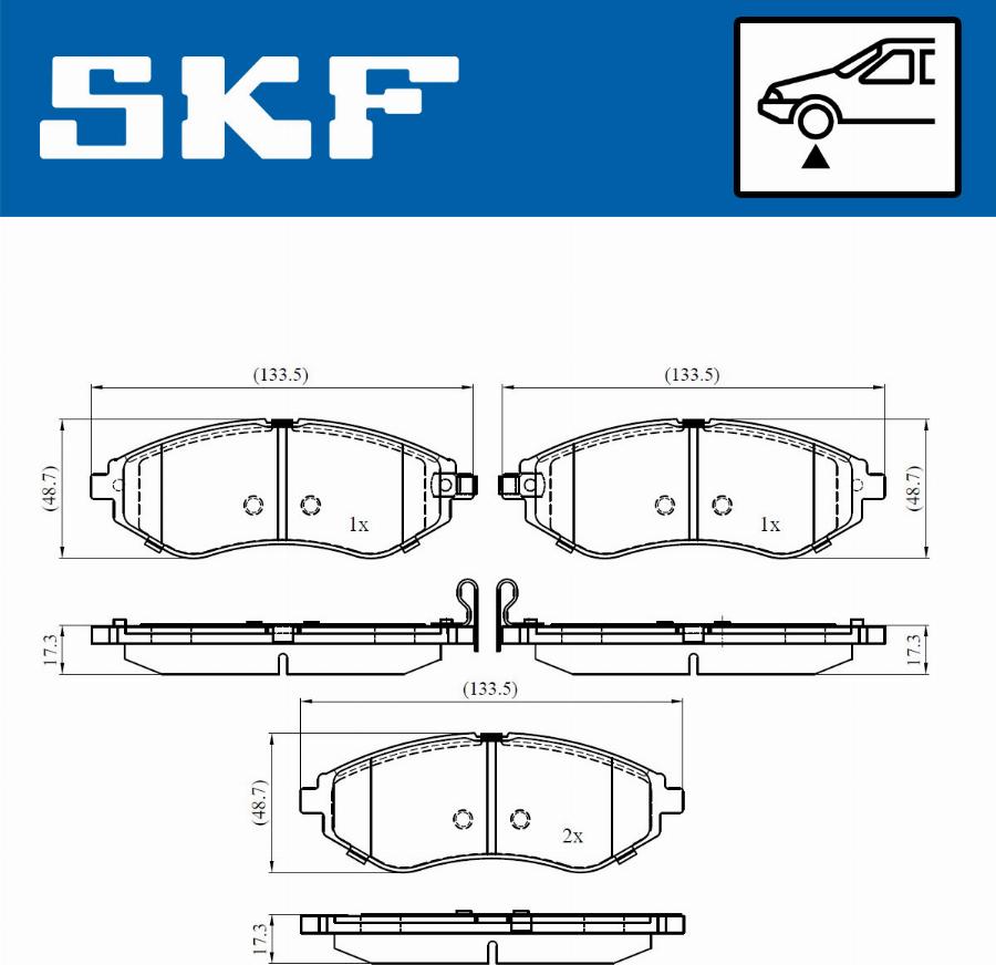 SKF VKBP 80460 A - Гальмівні колодки, дискові гальма autocars.com.ua