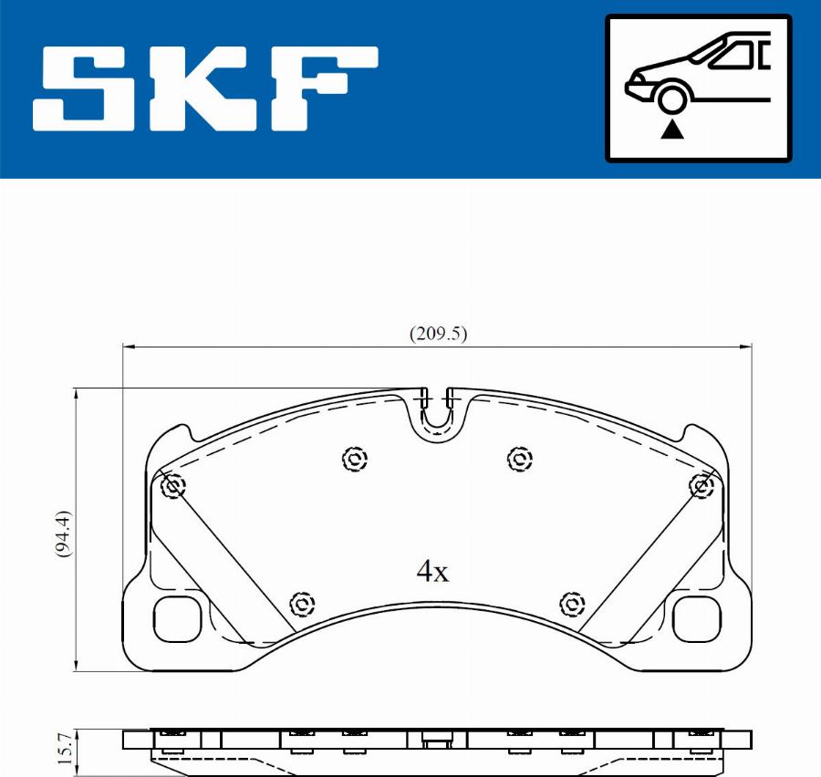 SKF VKBP 80461 - Гальмівні колодки, дискові гальма autocars.com.ua