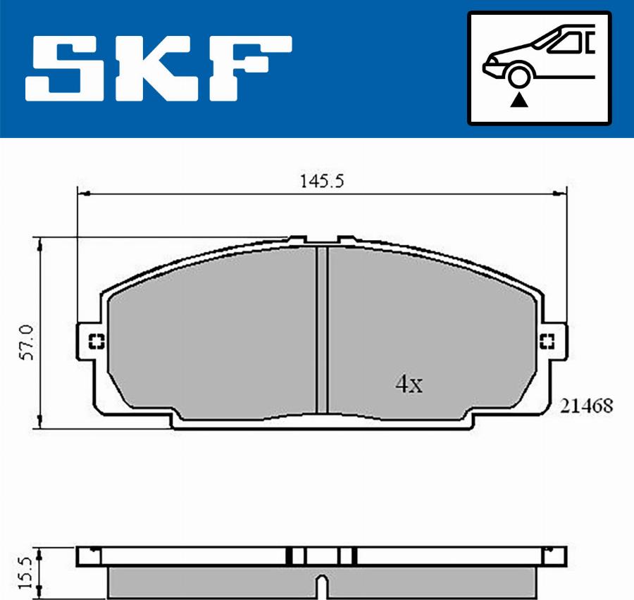 SKF VKBP 80462 - Тормозные колодки, дисковые, комплект avtokuzovplus.com.ua