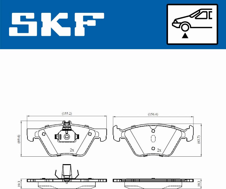 SKF VKBP 80474 - Гальмівні колодки, дискові гальма autocars.com.ua