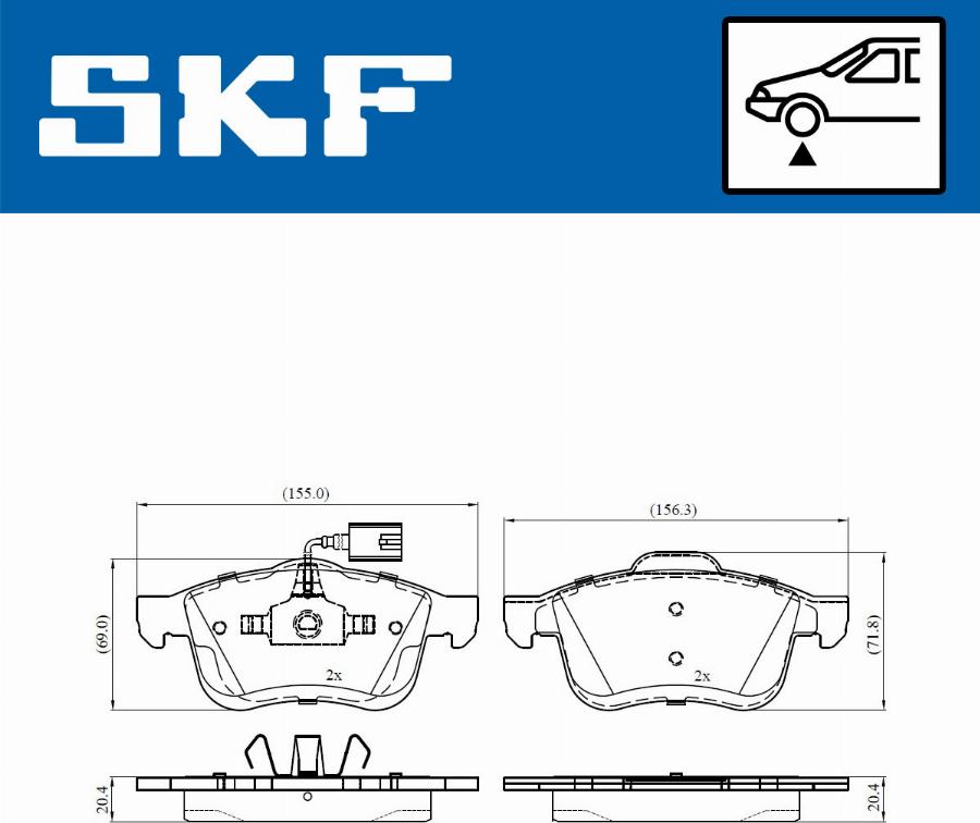 SKF VKBP 80476 E - Тормозные колодки, дисковые, комплект autodnr.net