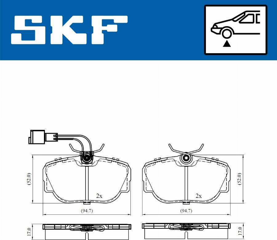 SKF VKBP 80480 E - Гальмівні колодки, дискові гальма autocars.com.ua