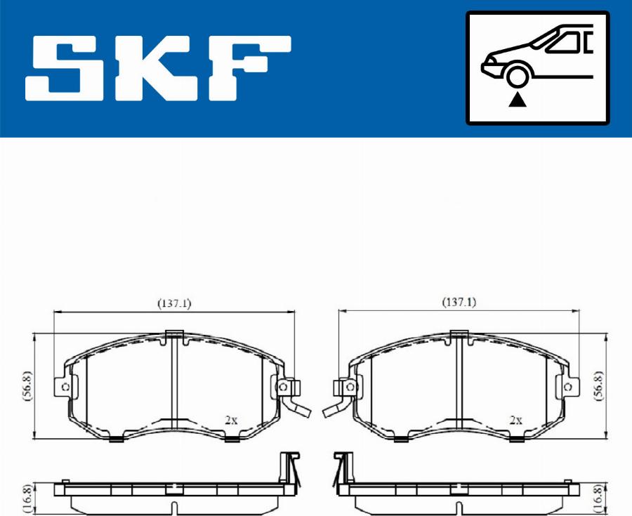 SKF VKBP 80488 A - Гальмівні колодки, дискові гальма autocars.com.ua