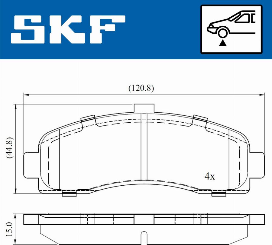 SKF VKBP 80492 - Гальмівні колодки, дискові гальма autocars.com.ua