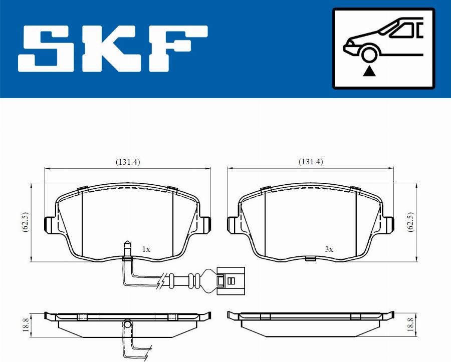 SKF VKBP 80494 E - Гальмівні колодки, дискові гальма autocars.com.ua