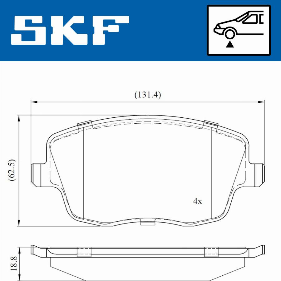 SKF VKBP 80517 - Гальмівні колодки, дискові гальма autocars.com.ua