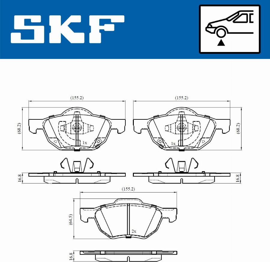 SKF VKBP 80518 A - Тормозные колодки, дисковые, комплект autodnr.net