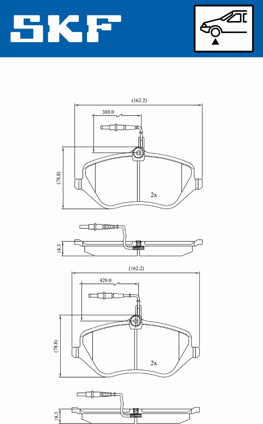 SKF VKBP 80519 E - Гальмівні колодки, дискові гальма autocars.com.ua