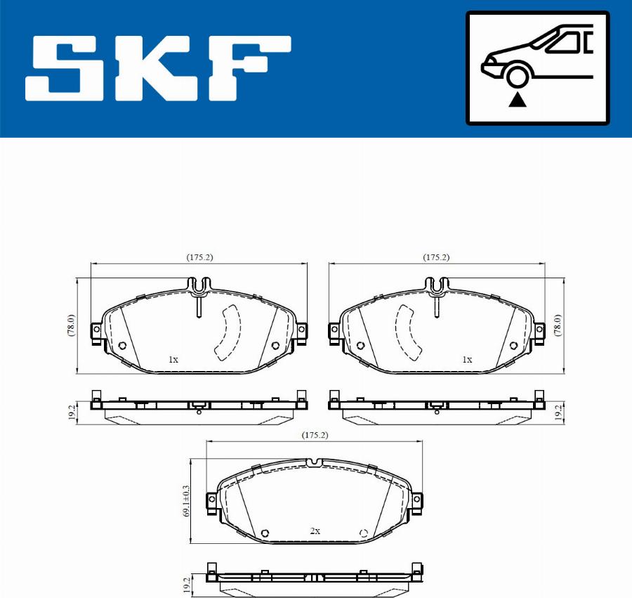 SKF VKBP 80530 - Гальмівні колодки, дискові гальма autocars.com.ua