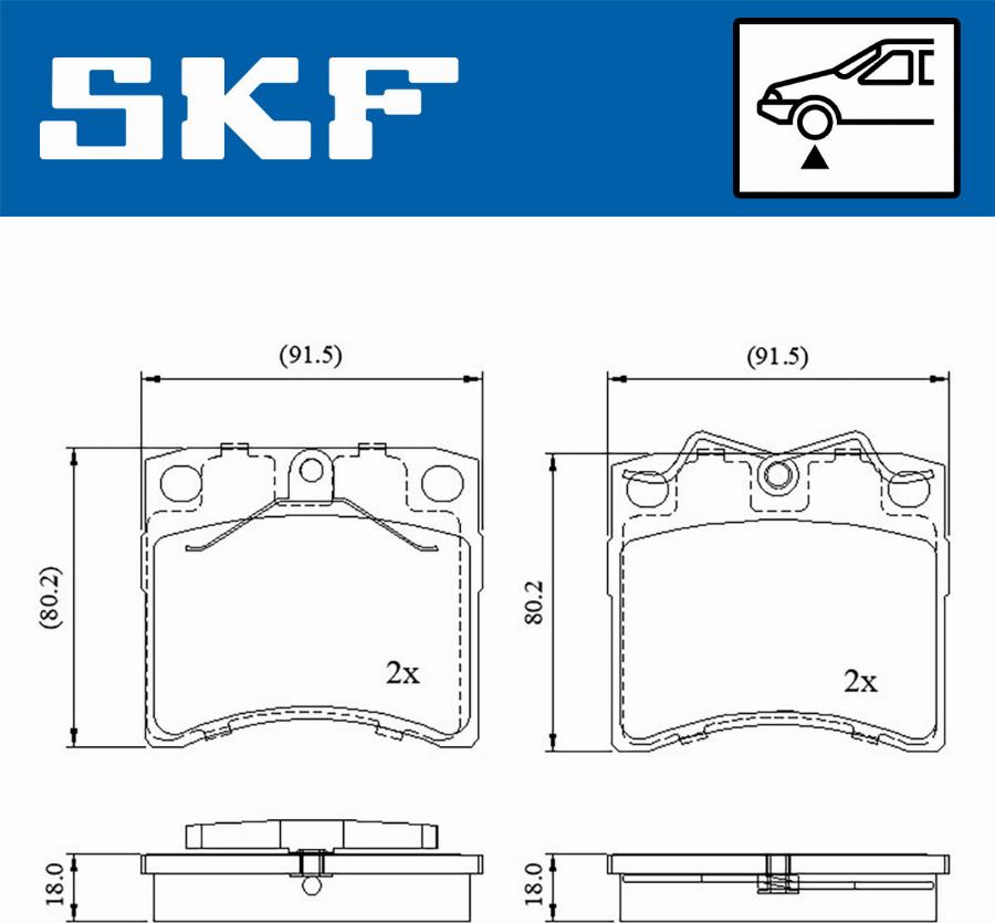 SKF VKBP 80536 - Тормозные колодки, дисковые, комплект autodnr.net