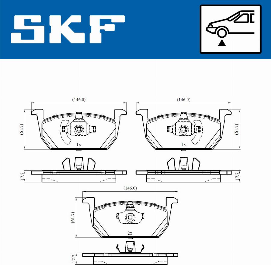 SKF VKBP 80541 - Гальмівні колодки, дискові гальма autocars.com.ua