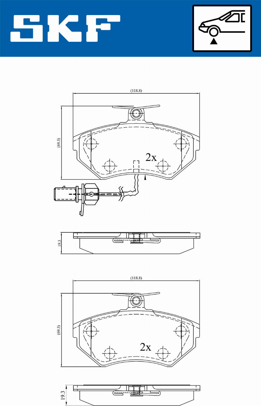 SKF VKBP 80547 E - Гальмівні колодки, дискові гальма autocars.com.ua