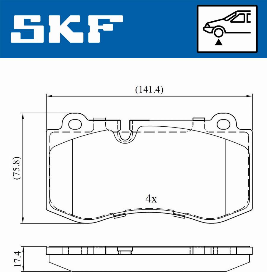 SKF VKBP 80549 - Гальмівні колодки, дискові гальма autocars.com.ua