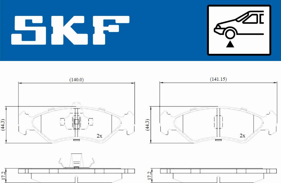 SKF VKBP 80550 - Гальмівні колодки, дискові гальма autocars.com.ua