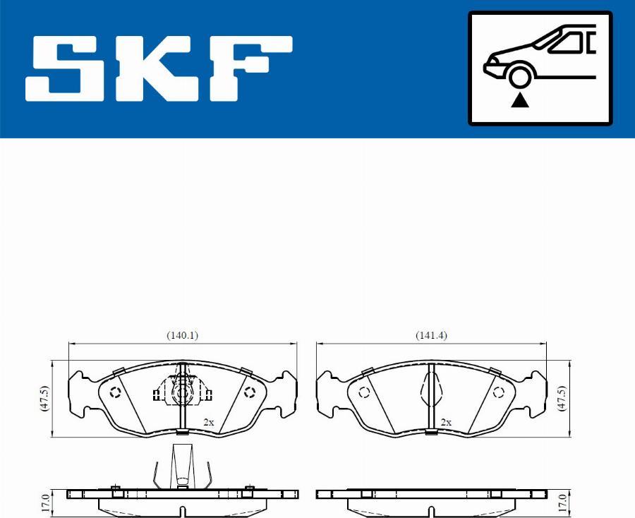 SKF VKBP 80553 - Тормозные колодки, дисковые, комплект avtokuzovplus.com.ua