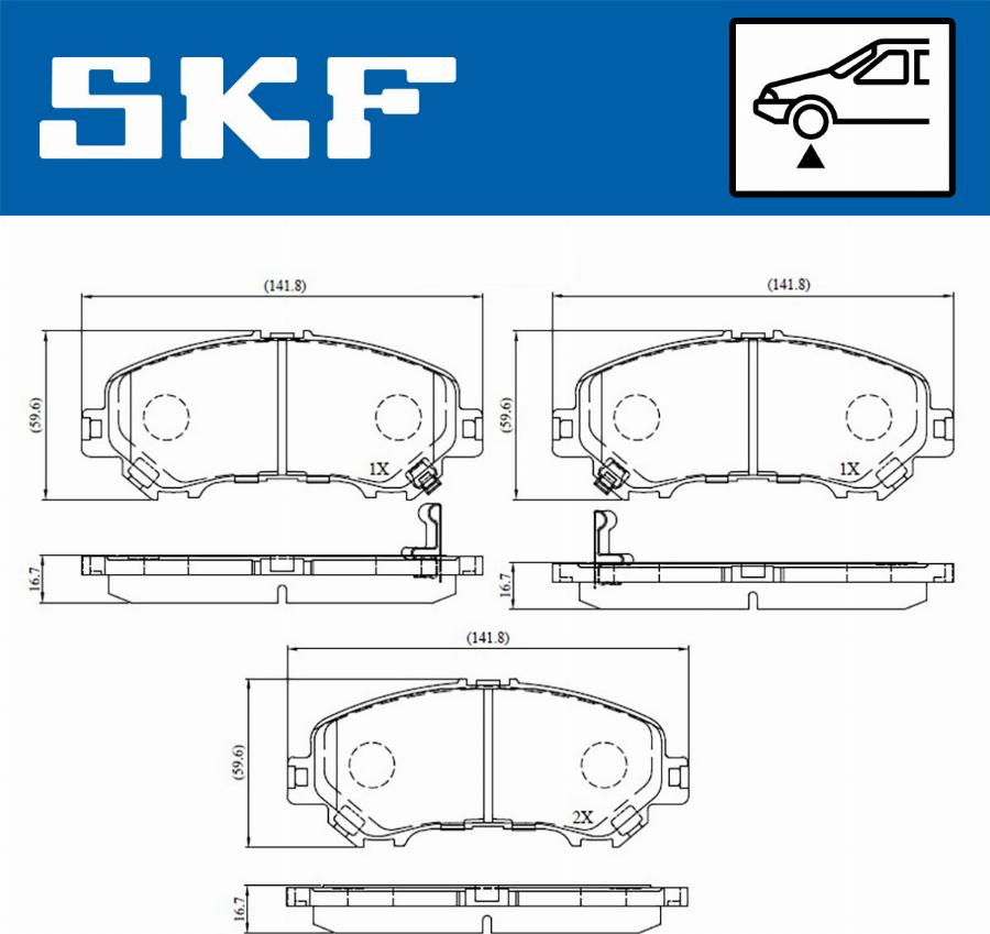 SKF VKBP 80557 A - Гальмівні колодки, дискові гальма autocars.com.ua