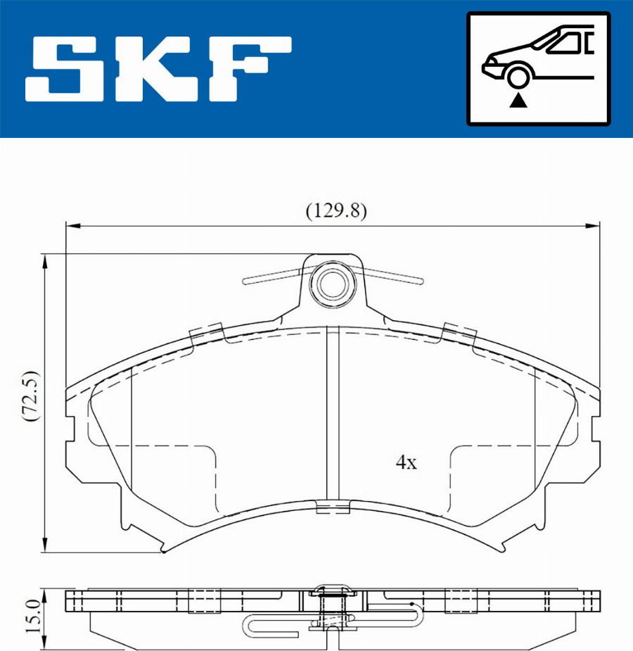 SKF VKBP 80575 A - Гальмівні колодки, дискові гальма autocars.com.ua