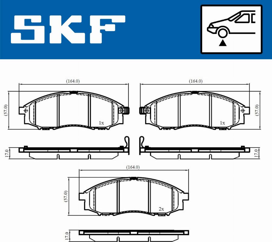 SKF VKBP 80578 A - Тормозные колодки, дисковые, комплект avtokuzovplus.com.ua