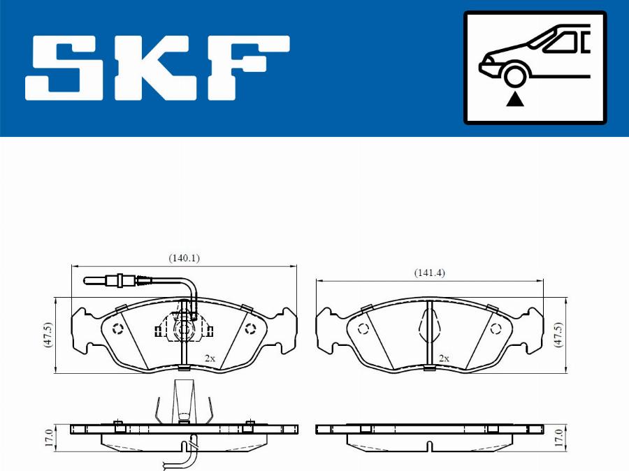 SKF VKBP 80580 E - Тормозные колодки, дисковые, комплект avtokuzovplus.com.ua