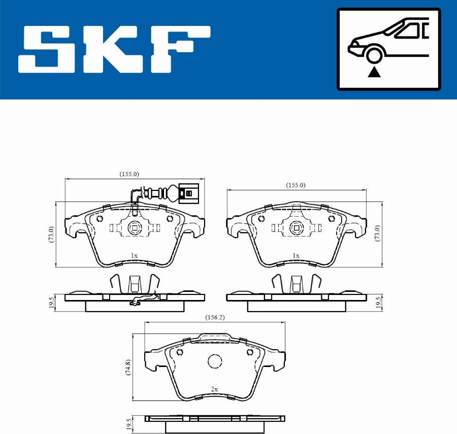 SKF VKBP 80589 E - Тормозные колодки, дисковые, комплект autodnr.net