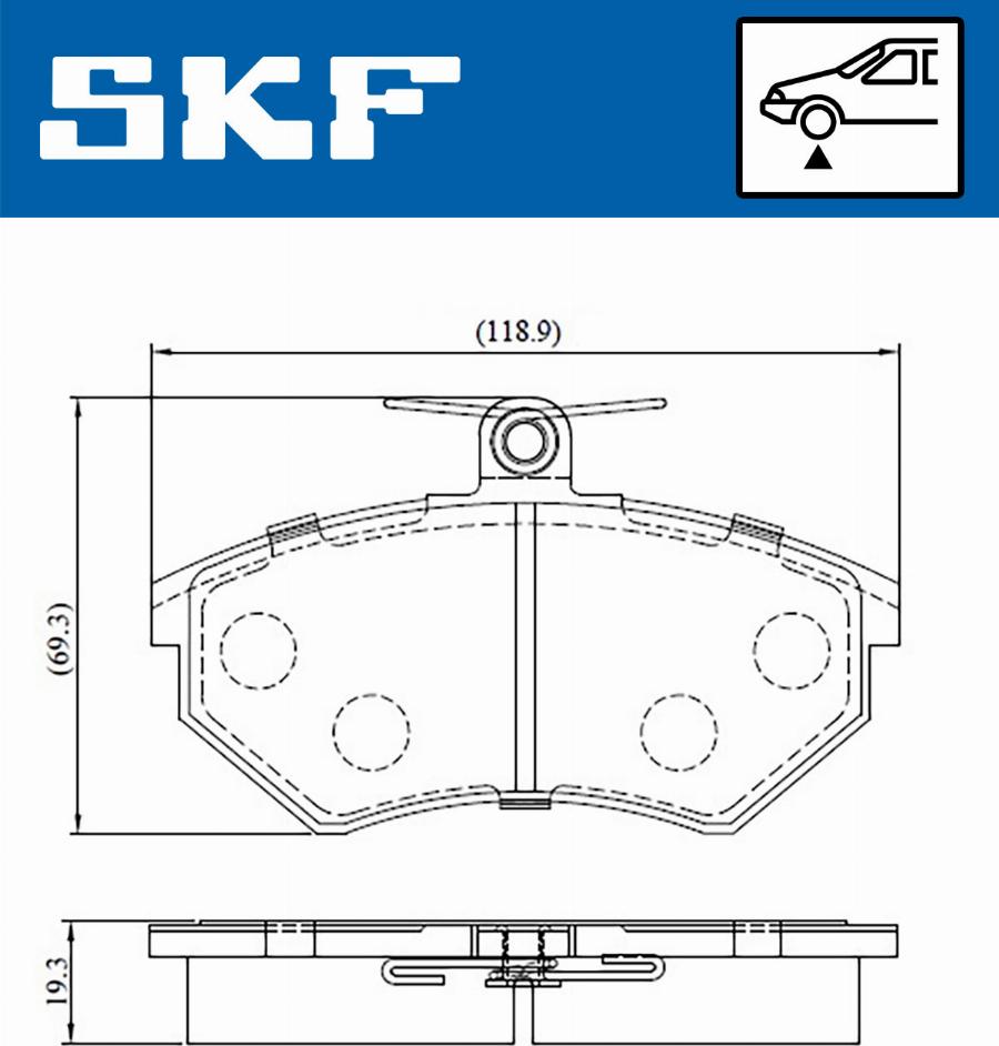 SKF VKBP 80598 - Гальмівні колодки, дискові гальма autocars.com.ua