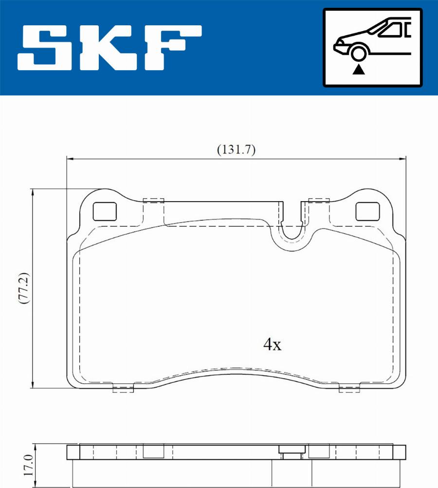 SKF VKBP 80609 - Тормозные колодки, дисковые, комплект avtokuzovplus.com.ua