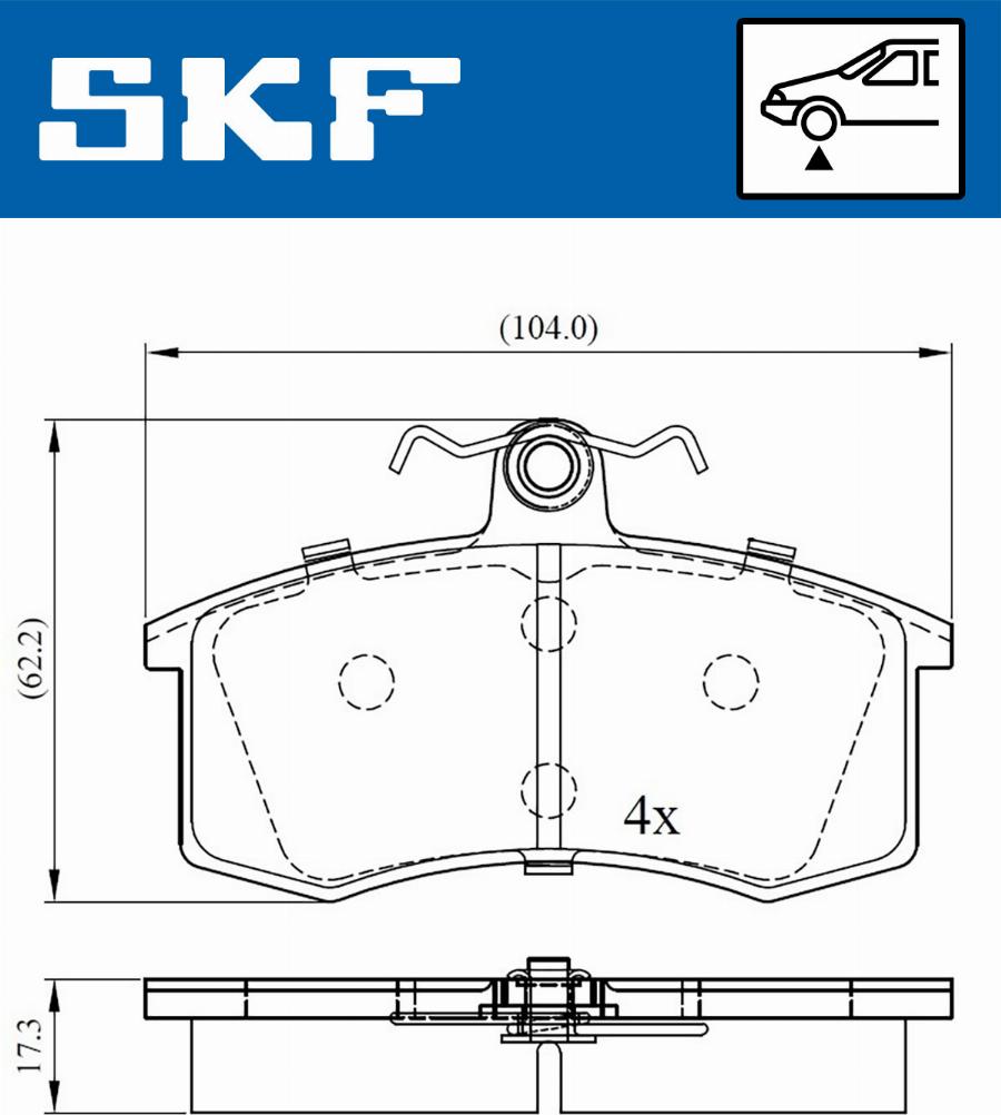 SKF VKBP 80626 - Гальмівні колодки, дискові гальма autocars.com.ua