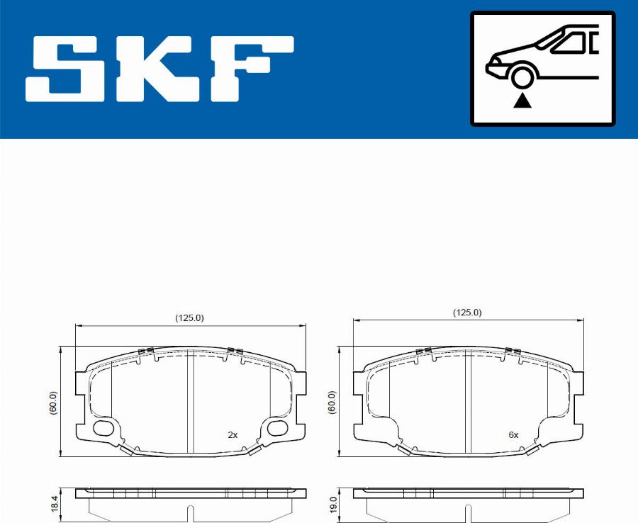 SKF VKBP 80652 - Гальмівні колодки, дискові гальма autocars.com.ua