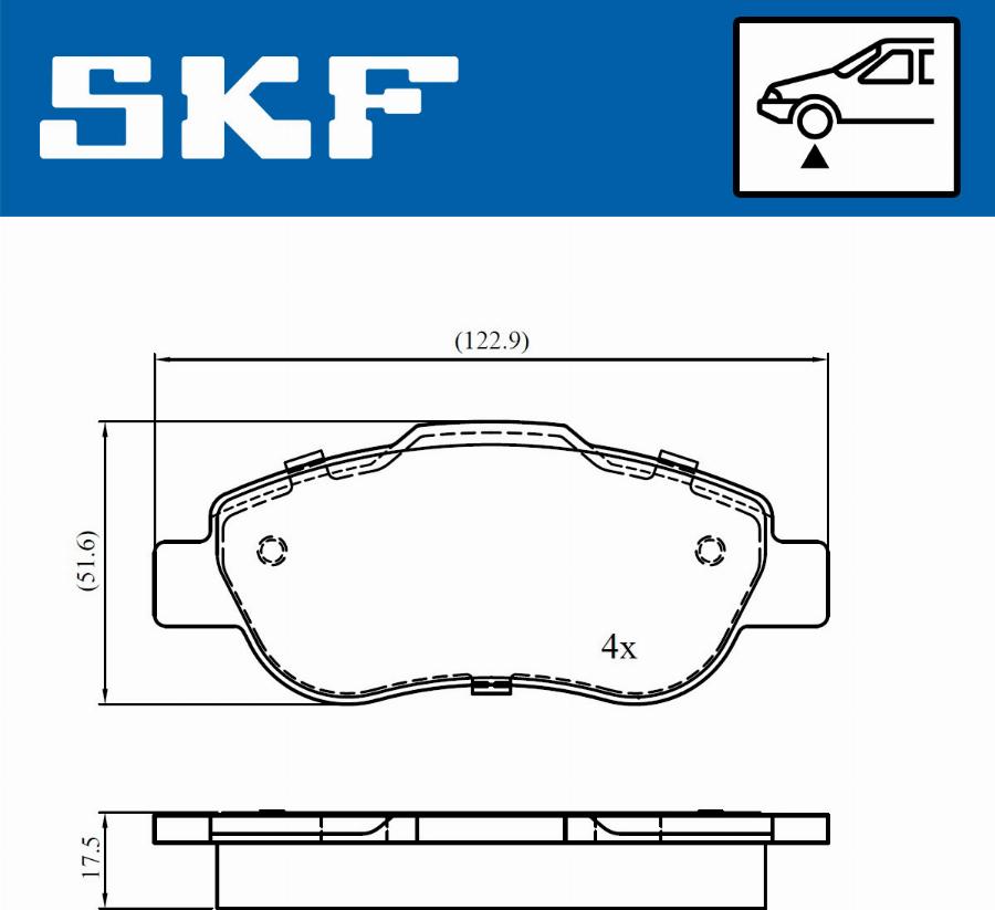 SKF VKBP 80677 - Гальмівні колодки, дискові гальма autocars.com.ua