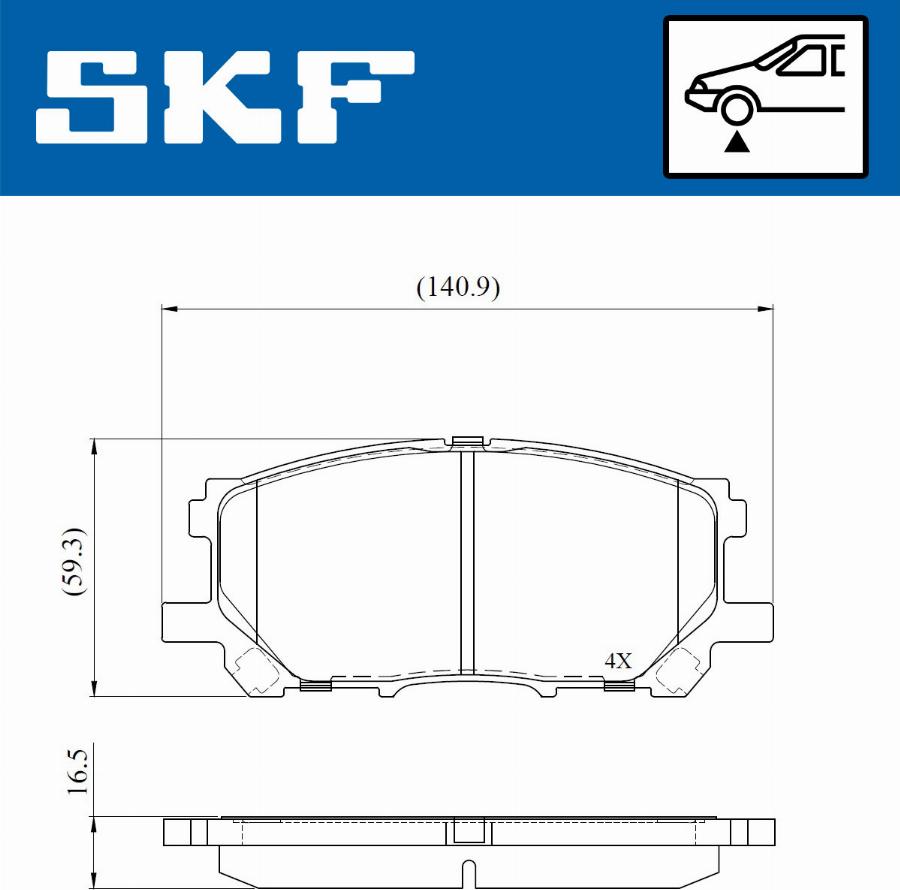 SKF VKBP 80693 - Гальмівні колодки, дискові гальма autocars.com.ua