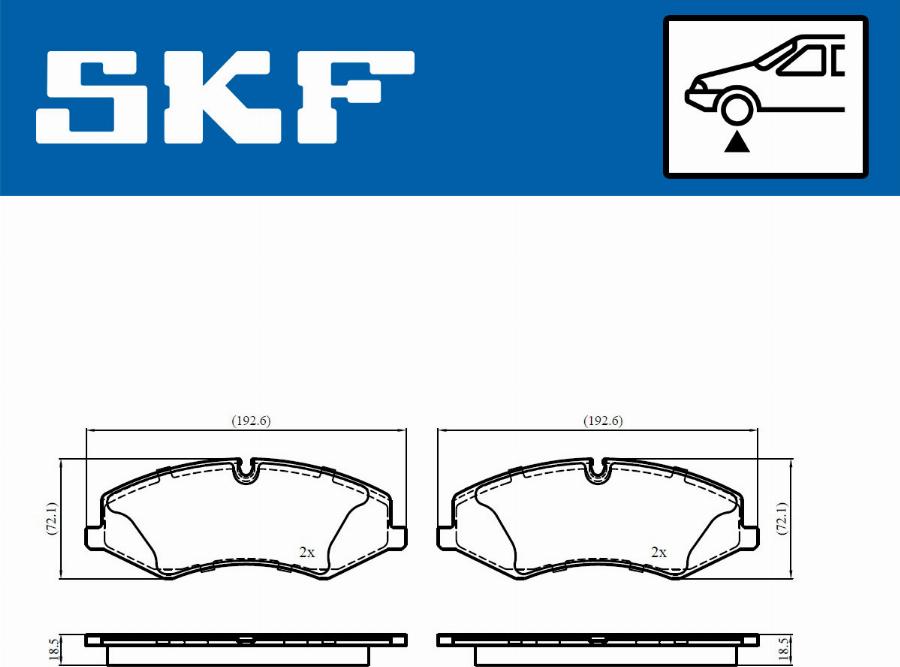 SKF VKBP 80703 - Гальмівні колодки, дискові гальма autocars.com.ua