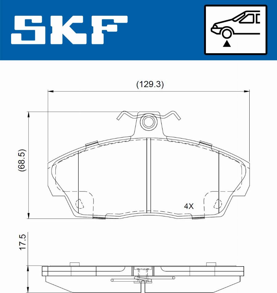 SKF VKBP 80711 - Гальмівні колодки, дискові гальма autocars.com.ua