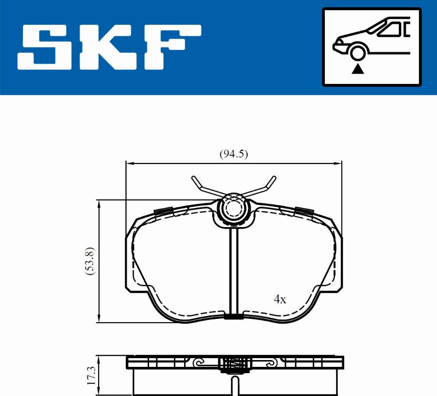 SKF VKBP 80713 - Тормозные колодки, дисковые, комплект autodnr.net