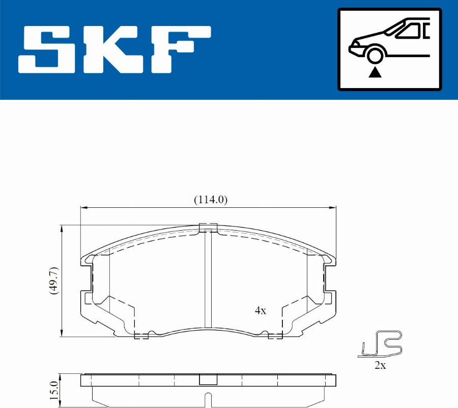 SKF VKBP 80715 A - Гальмівні колодки, дискові гальма autocars.com.ua