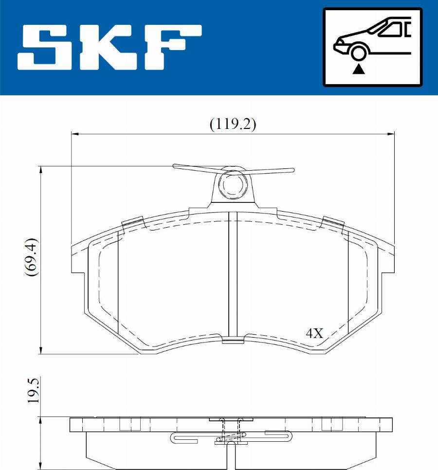 SKF VKBP 80722 - Тормозные колодки, дисковые, комплект autodnr.net
