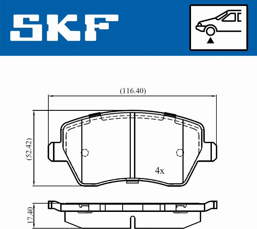 SKF VKBP 80746 - Тормозные колодки, дисковые, комплект avtokuzovplus.com.ua