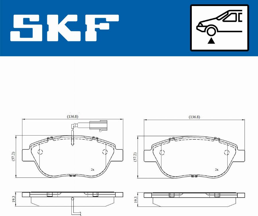 SKF VKBP 80766 E - Тормозные колодки, дисковые, комплект autodnr.net